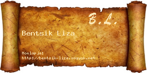 Bentsik Liza névjegykártya